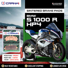 Load image into Gallery viewer, Sintered Brake Pads For BMW S 1000 R HP4 (2013-2014) - Front - CB744 - 2 Sets - CRANK1