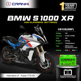 Battery For BMW S 1000 XR (2010-2025) - CB10S - Factory Activated - CRANK1