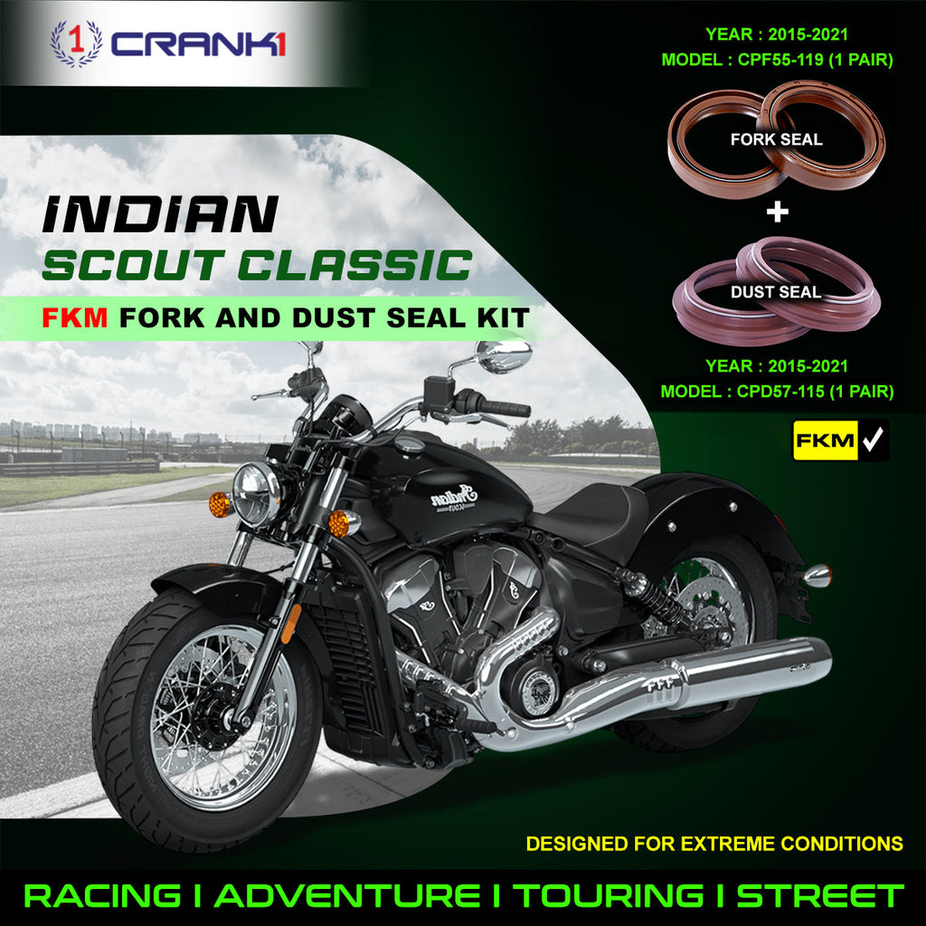 Fork And Dust Seals Kit For Indian Scout Classic (2015-2021) - CRANK1