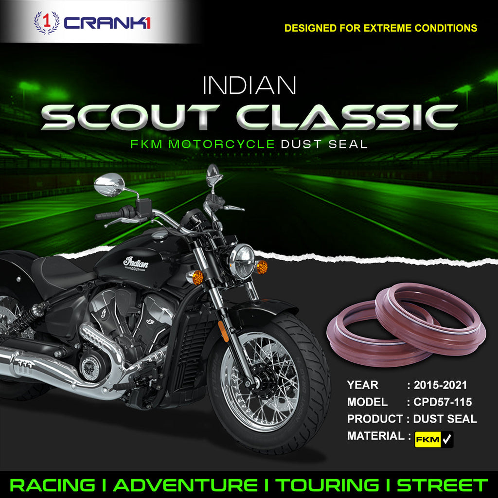 Fork Dust Seals Pair For Indian Scout Classic (2015-2021) - CPD57-115 - CRANK1
