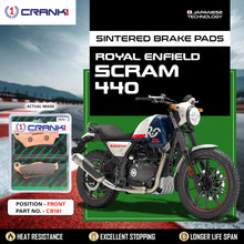 Load image into Gallery viewer, Sintered Brake Pads For Royal Enfield Scram 440 - Front - CB181 - 1 Set - CRANK1