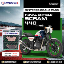 Load image into Gallery viewer, Sintered Brake Pads For Royal Enfield Scram 440 - Rear - CB312 - 1 Set - CRANK1