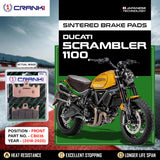 Sintered Brake Pads For Ducati Scrambler 1100 (2018-2020) - Front - CB036 - 2 Sets - CRANK1