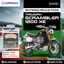 Load image into Gallery viewer, Sintered Brake Pads For Triumph Scrambler 1200 XE (2019 Onwards) - Front - CB744 - 2 Sets - CRANK1