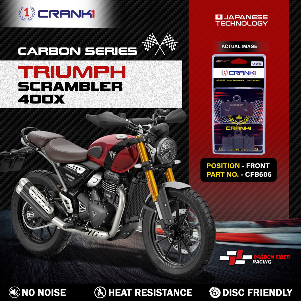 Carbon Brake Pads For Triumph Scrambler 400X - Front - CFB606 - 1 Set - CRANK1