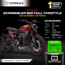 Load image into Gallery viewer, Battery For Ducati Scrambler 800 Full Throttle (2015-2025) - CB12B-BS - Factory Activated - CRANK1