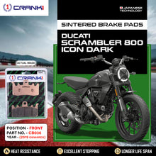 Load image into Gallery viewer, Sintered Brake Pads For Ducati Scrambler 800 Icon Dark (2019 Onwards) - Front - CB036 - 2 Sets - CRANK1