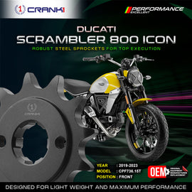 Sprocket For Ducati Scrambler 800 Icon (2019-2023) - Front - CPF736.15T - CRANK1