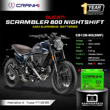 Load image into Gallery viewer, Battery For Ducati Scrambler 800 Nightshift (2015-2025) - CB12B-BS - Factory Activated - CRANK1