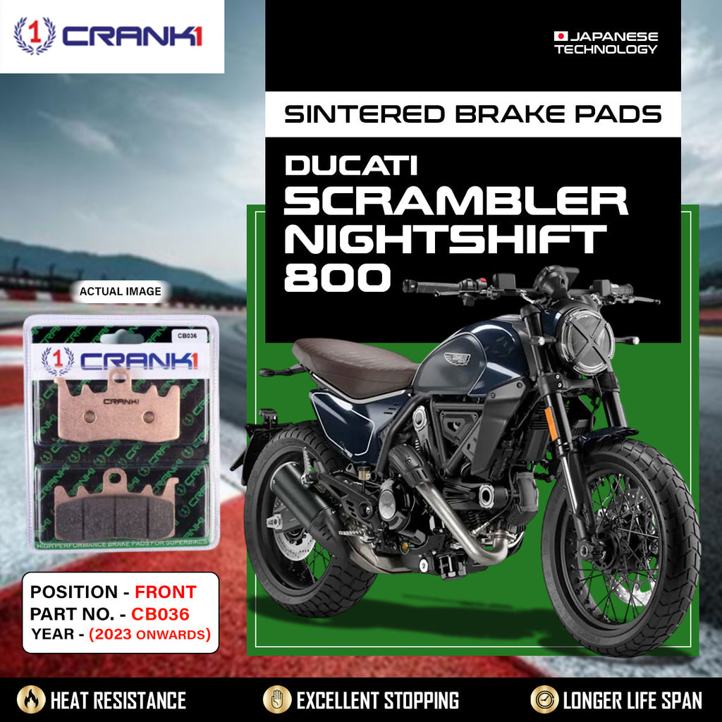 Sintered Brake Pads For Ducati Scrambler Nightshift 800 (2023 Onwards) - Front - CB036 - 2 Sets - CRANK1