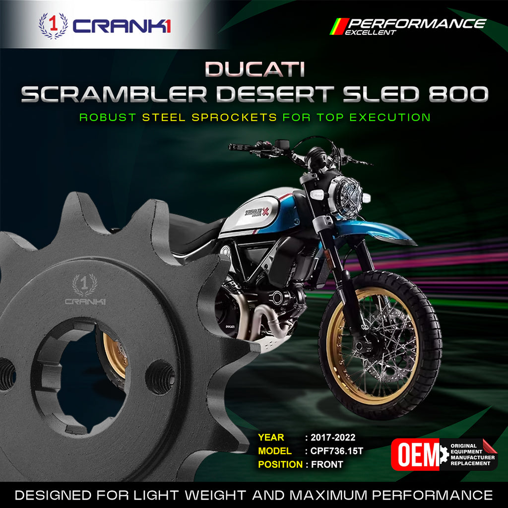Sprocket For Ducati Scrambler Desert Sled 800 (2017-2022) - Front - CPF736.15T - CRANK1