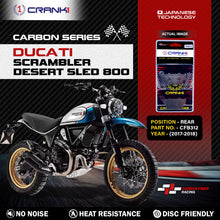 Load image into Gallery viewer, Carbon Brake Pads For Ducati Scrambler Desert Sled 800 (2017-2018) - Rear - CFB312 - 1 Set - CRANK1