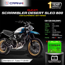 Load image into Gallery viewer, Battery For Ducati Scrambler Desert Sled 800 (2015-2025) - CB12B-BS - Factory Activated - CRANK1