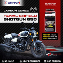 Load image into Gallery viewer, Carbon Brake Pads For Royal Enfield Shotgun 650 (2024-2025) - Rear - CFB346 - 1 Set - CRANK1