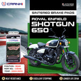 Sintered Brake Pads For Royal Enfield Shotgun 650 (2024-2025) - Rear - CB346 - 1 Set - CRANK1