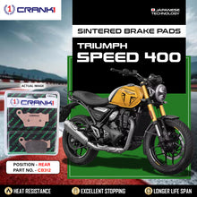 Load image into Gallery viewer, Sintered Brake Pads For Triumph Speed 400 - Rear - CB312 - 1 Set - CRANK1
