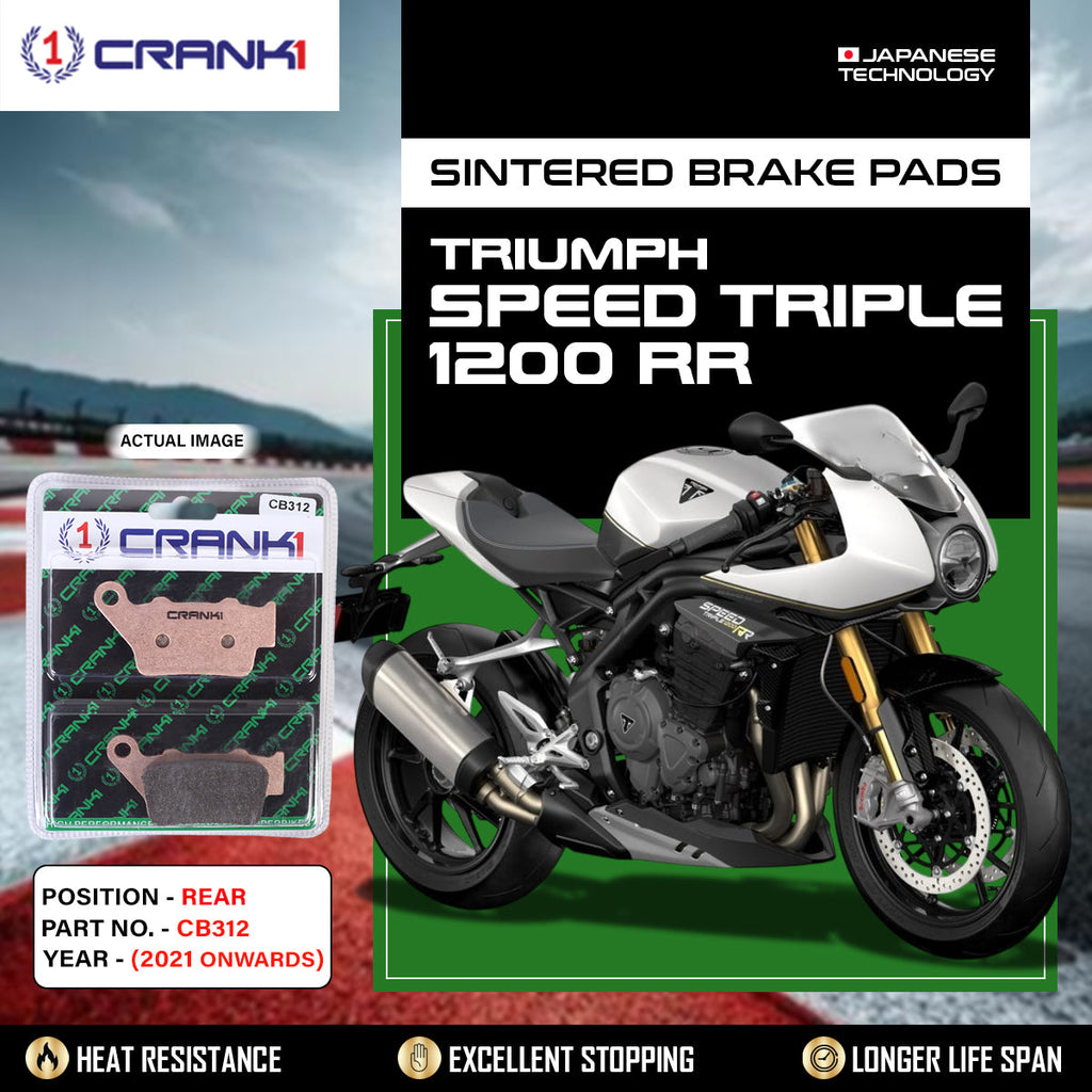 Sintered Brake Pads For Triumph Speed Triple 1200 RR	(2021 Onwards) - Rear - CB312 - Set  - CRANK1