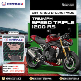 Sintered Brake Pads For Triumph Speed Triple 1200 RS (2021 Onwards) - Rear -CB312 - 1 Set - CRANK1