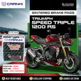 Sintered Brake Pads For Triumph Speed Triple 1200 RS (2021 Onwards) - Rear -CB312 - 1 Set - CRANK1