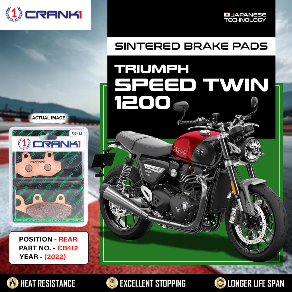 Sintered Brake Pads For Triumph Speed TwinÂ 1200 (2022) - Rear - CB412 - 1 Set - CRANK1