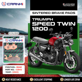 Sintered Brake Pads For Triumph Speed TwinÂ 1200 (2022) - Rear - CB412 - 1 Set - CRANK1