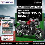 Sintered Brake Pads For Triumph Speed TwinÂ 1200 (2022) - Rear - CB412 - 1 Set - CRANK1