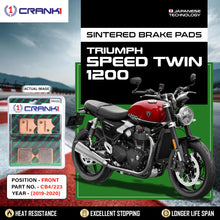 Load image into Gallery viewer, Sintered Brake Pads For Triumph Speed Twin 1200 (2019-2020) - Front - CB4/223 - 2 Sets - CRANK1