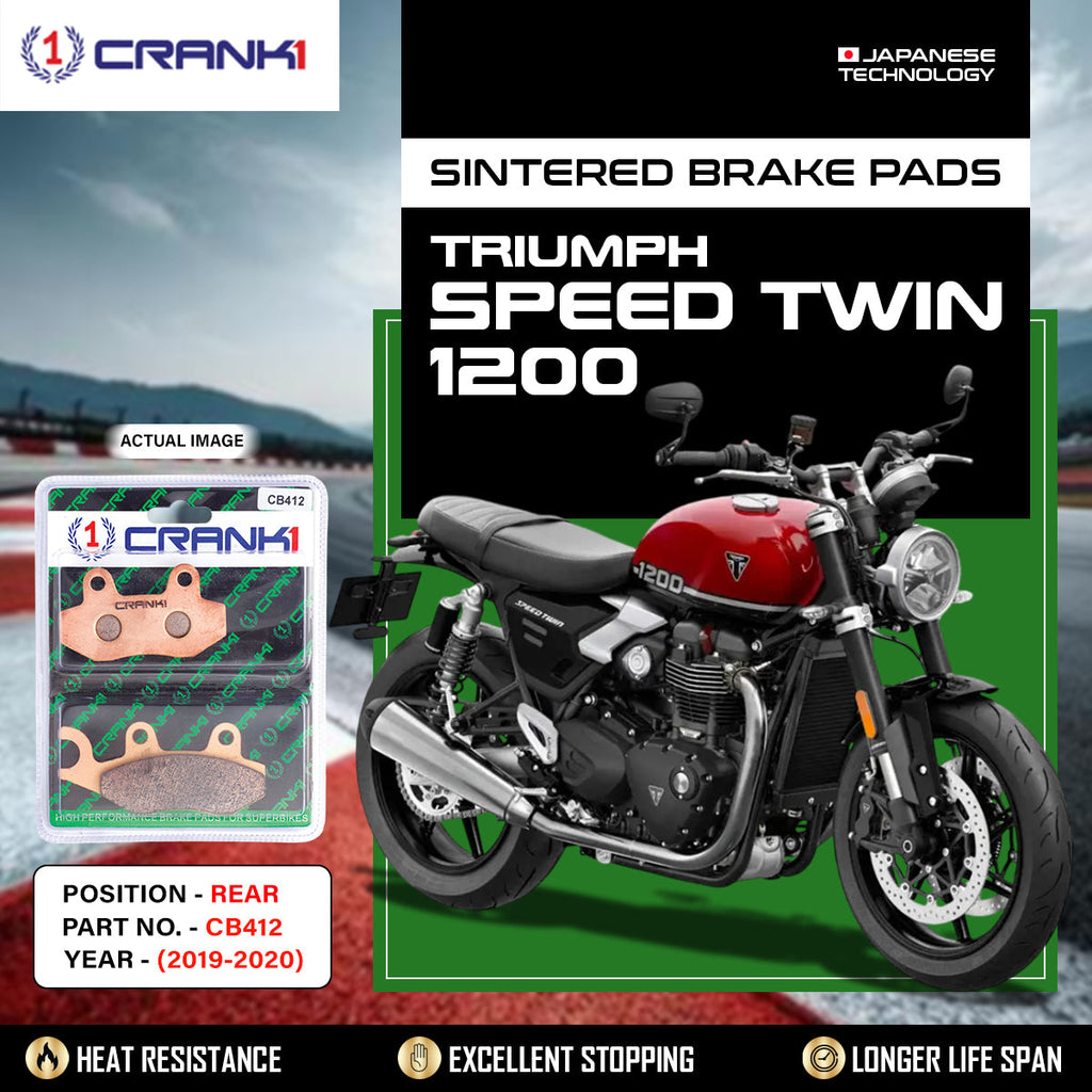 Sintered Brake Pads For Triumph Speed TwinÂ 1200 (2019-2020) - Rear - CB412 - 1 Set - CRANK1