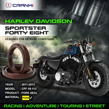 Load image into Gallery viewer, Fork Oil Seals Pair For Harley Davidson Sportster Forty Eight (2011-2013) - CPF55-113 - CRANK1
