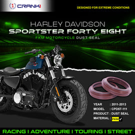 Fork Dust Seals Pair For Harley Davidson Sportster Forty Eight (2011-2013) - CPD57-111 - CRANK1