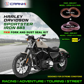 Fork And Dust Seals Kit For Harley Davidson Sportster Iron 883 (2009-2017) - CRANK1