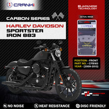 Load image into Gallery viewer, Carbon Brake Pads For Harley Davidson Sportster Iron 883 (2009-2013) - Front - CFB183 - 1 Set - CRANK1