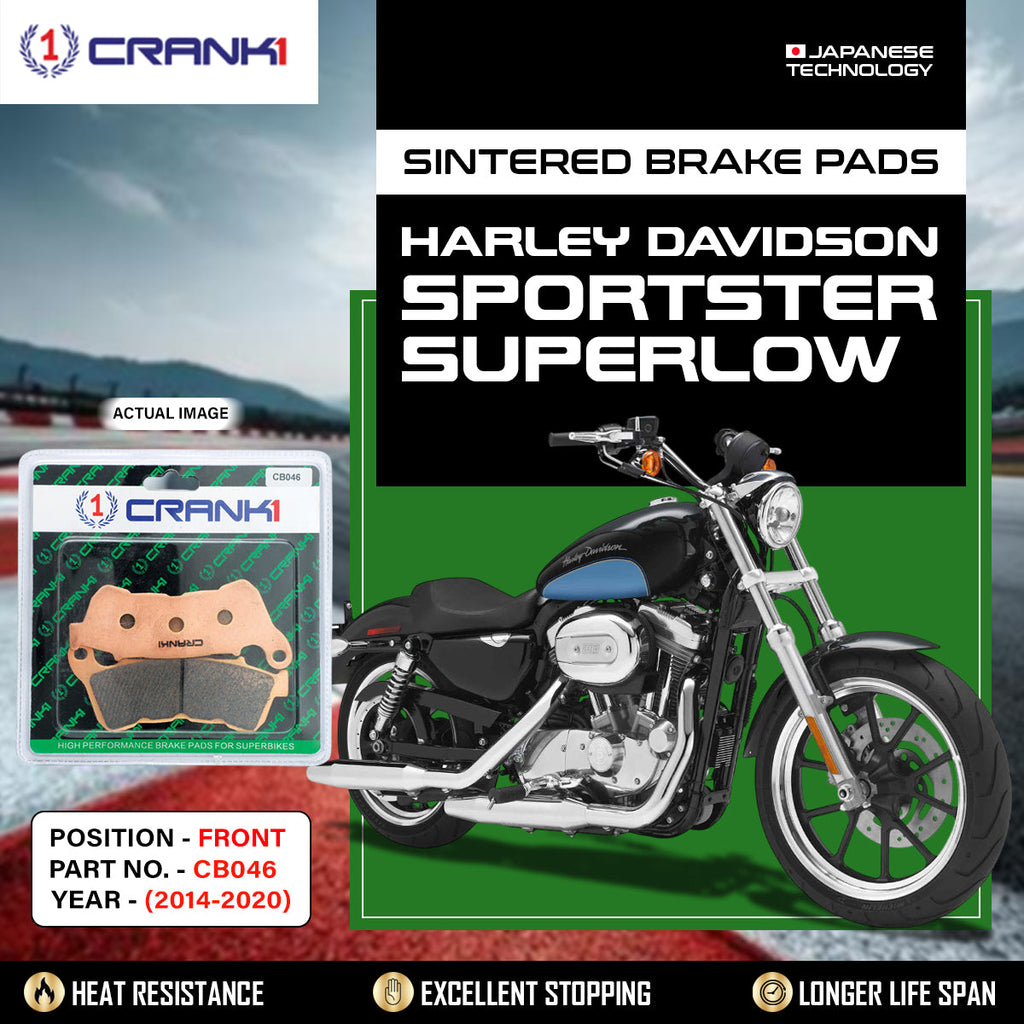 Sintered Brake Pads For Harley Davidson SportsterÂ SuperLow (2014-2020) - Front - CB046 - 1 Set - CRANK1