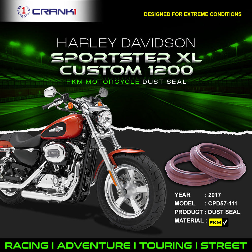 Fork Dust Seals Pair For Harley Davidson Sportster XL Custom 1200 (2017) - CPD57-111 - CRANK1