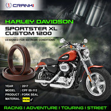 Load image into Gallery viewer, Fork Oil Seals Pair For Harley Davidson Sportster XL Custom 1200 (2017) - CPF55-113 - CRANK1