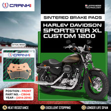 Load image into Gallery viewer, Sintered Brake Pads For Harley Davidson Sportster XL Custom 1200 (2014-2016) - Front - CB046 - 1 Set - CRANK1
