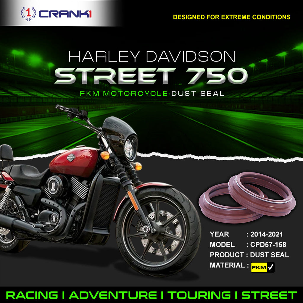 Fork Dust Seals Pair For Harley Davidson Street 750 (2014-2021) - CPD57-158 - CRANK1