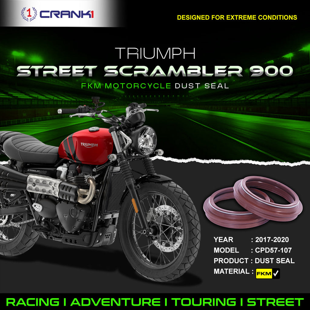 Fork Dust Seals Pair For Triumph Street Scrambler 900 (2017-2020) - CPD57-107 - CRANK1