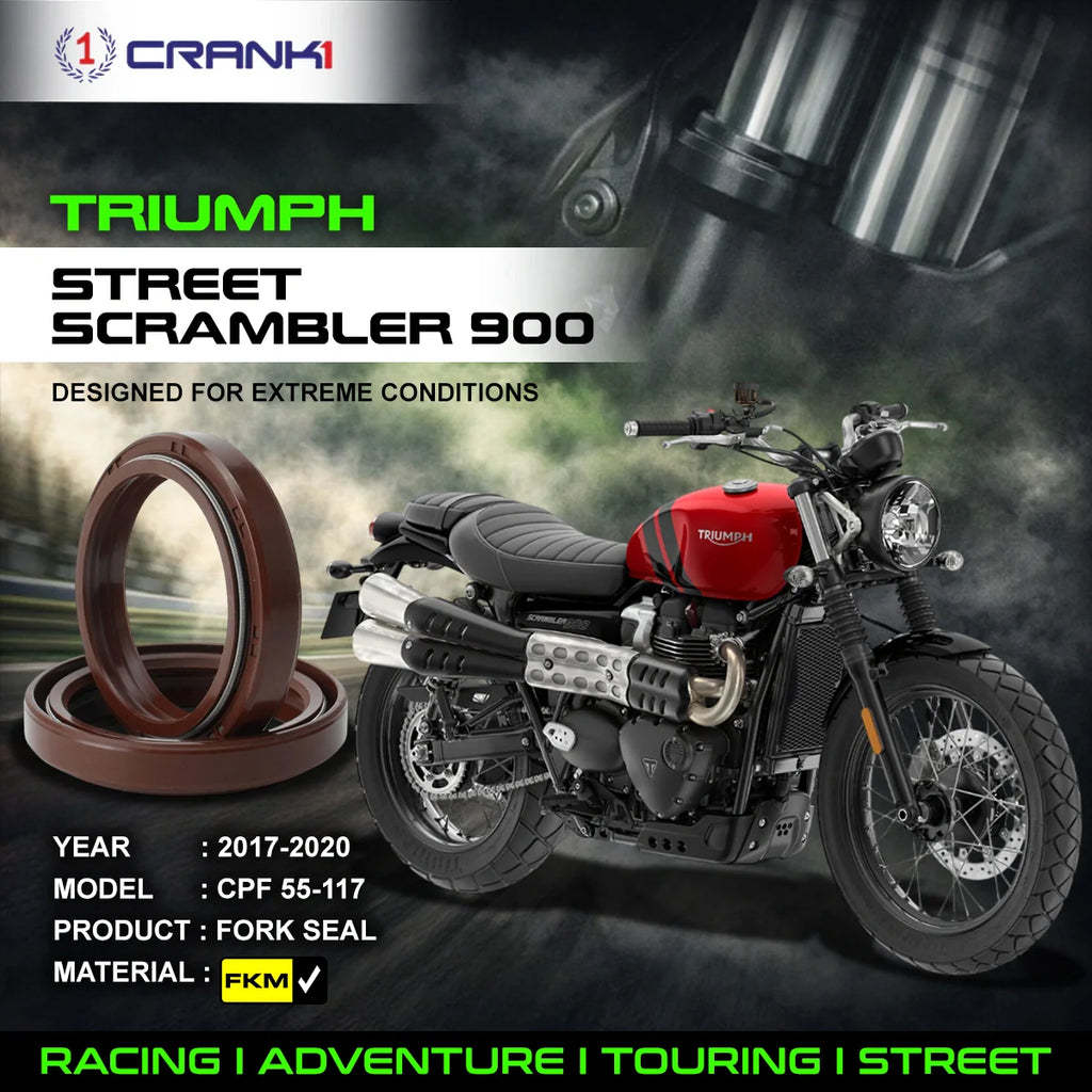 Fork Oil Seals Pair For Triumph Street Scrambler 900 (2017-2020) - CPF55-117 - CRANK1
