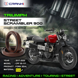 Fork Oil Seals Pair For Triumph Street Scrambler 900 (2017-2020) - CPF55-117 - CRANK1