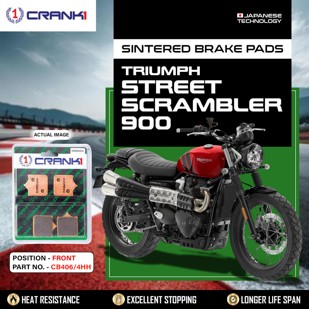 Sintered Brake Pads For Triumph Street Scrambler 900 - Front - CB406/4 - 1 Set - CRANK1