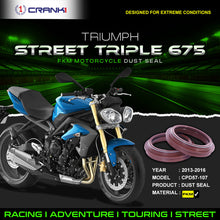 Load image into Gallery viewer, Fork Dust Seals Pair For Triumph Street Triple 675	(2013-2016) - CPD57-107 - CRANK1