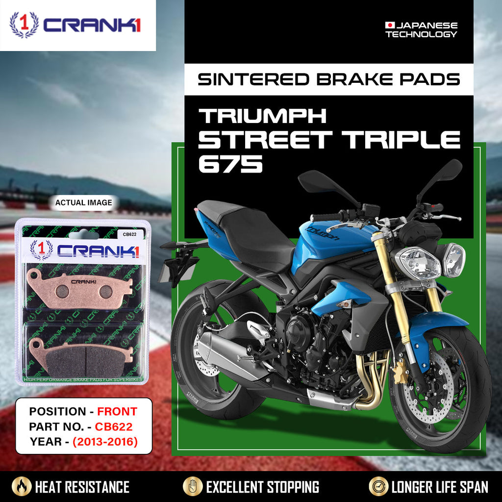 Sintered  Brake Pads For Triumph Street Triple 675 (2013-2016) - Front - CB622 - 2 Sets - CRANK1