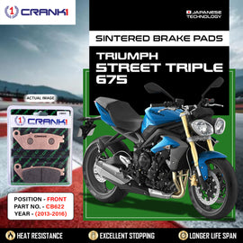 Sintered  Brake Pads For Triumph Street Triple 675 (2013-2016) - Front - CB622 - 2 Sets - CRANK1