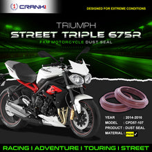Load image into Gallery viewer, Fork Dust Seals Pair For Triumph Street Triple 675 R (2014-2016) - CPD57-107 - CRANK1