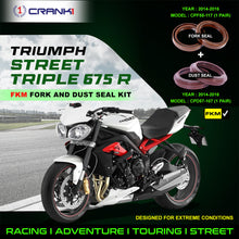 Load image into Gallery viewer, Fork And Dust Seals Kit For Triumph Street Triple 675 R  (2014-2016) - CRANK1