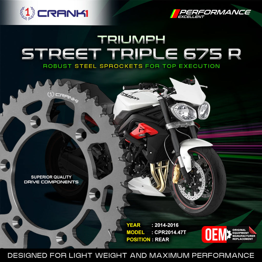 Sprocket For Triumph Street Triple 675 R (2014-2016) - Rear - CPR2014.47T - CRANK1