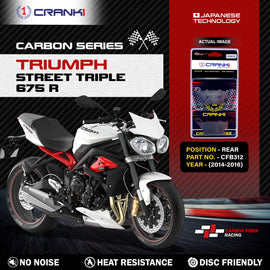 Carbon Brake Pads For Triumph Street Triple 675 R (2014-2016) - Rear - CFB312 - 1 Set - CRANK1