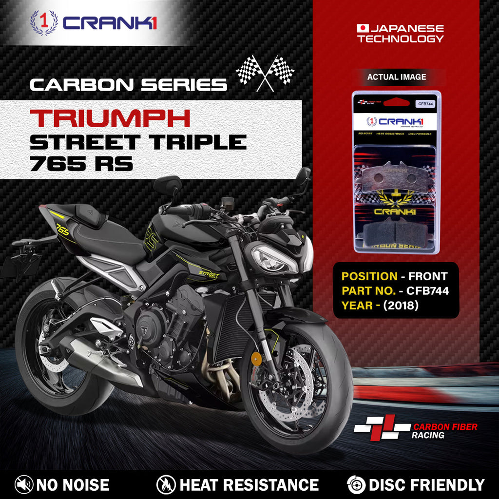 Carbon Brake Pads For Triumph Street Triple 765 RS (2018) - Front - CFB744 - 2 Sets - CRANK1