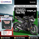 Sintered Brake Pads For Triumph Street Triple 765 RS (2018) - Rear - CB312 - 1 Set - CRANK1